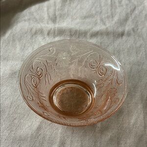 Pressed Glass Pink Depression-Era Style Bowl